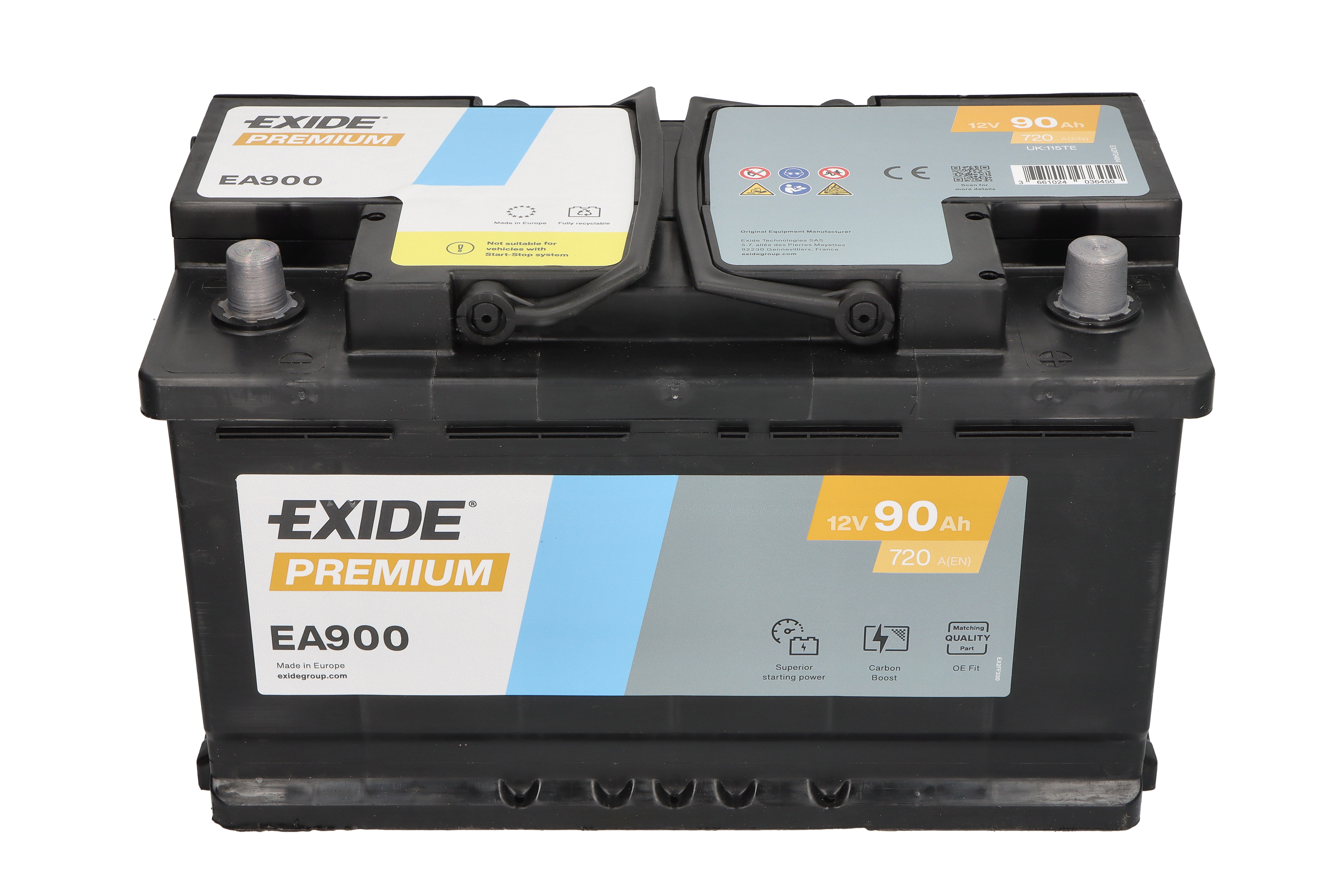Акумуляторна батарея 90Ah/720A (315x175x190/+R/B01) Premium Exide фото 8
