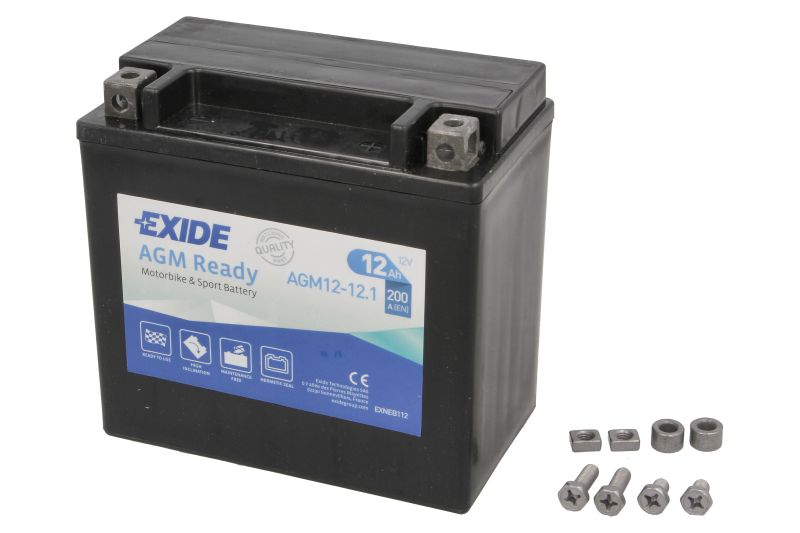 EXIDE startovací baterie BUELL 1125 1125 R, CR 08-10, HARLEY DAVIDSON XG 750 (STREET), 500 (STREET) 15-16, XL 1200V (SP. SEVENTY TWO), 1200X (FORTY EIGHT), 883L (SP. LOW), 883 (SPORTSTER), 883C (CUSTOM), 1200R (SP.ROADST.), 1200C (SP.CUST.), 1200R (ROADST