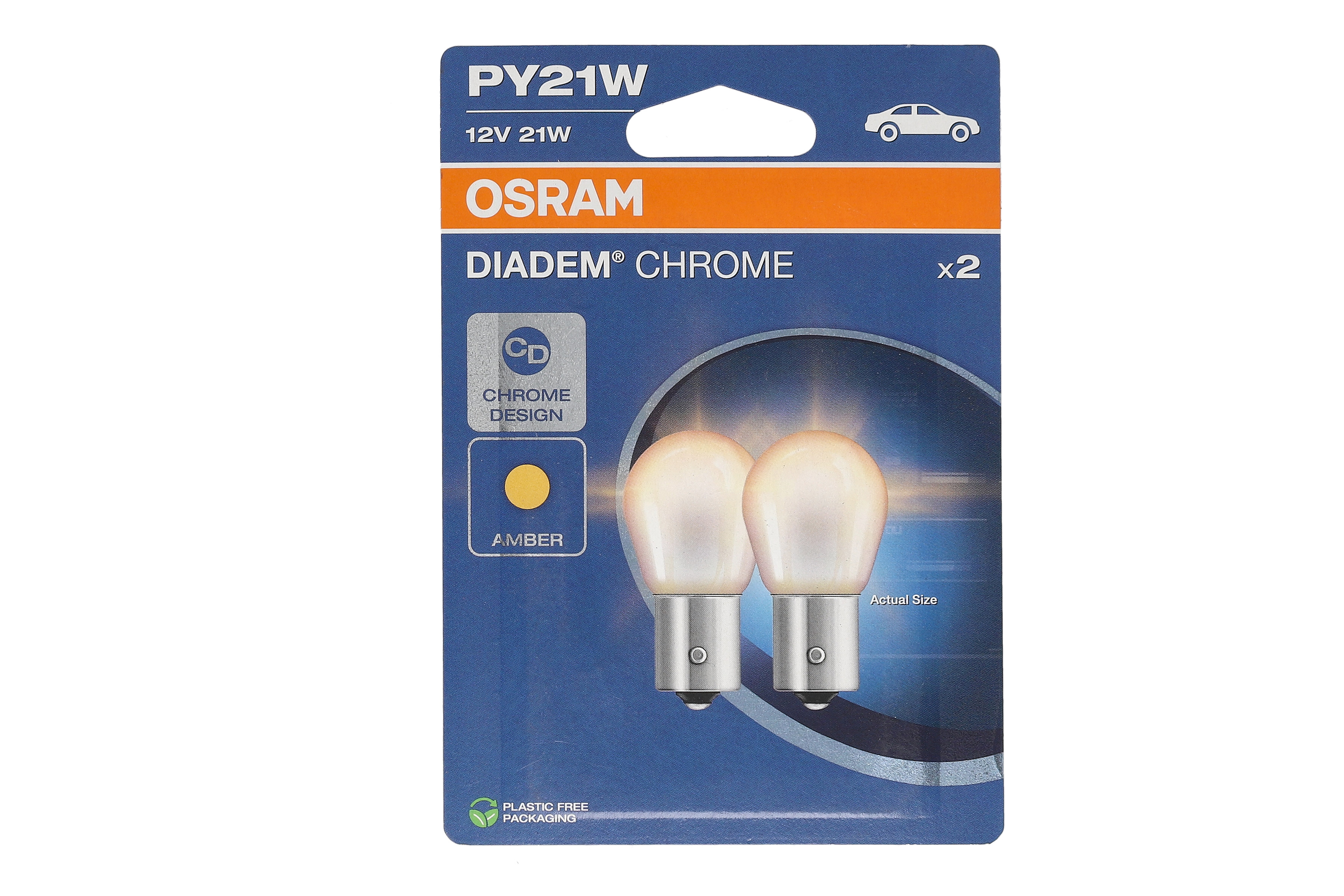 Автолампа 21W PY21W 12V 21W BAU15S/DIADEM CHROME/2ШТ. BLISTER OSRAM (7507DC-2BL) osram фото 4