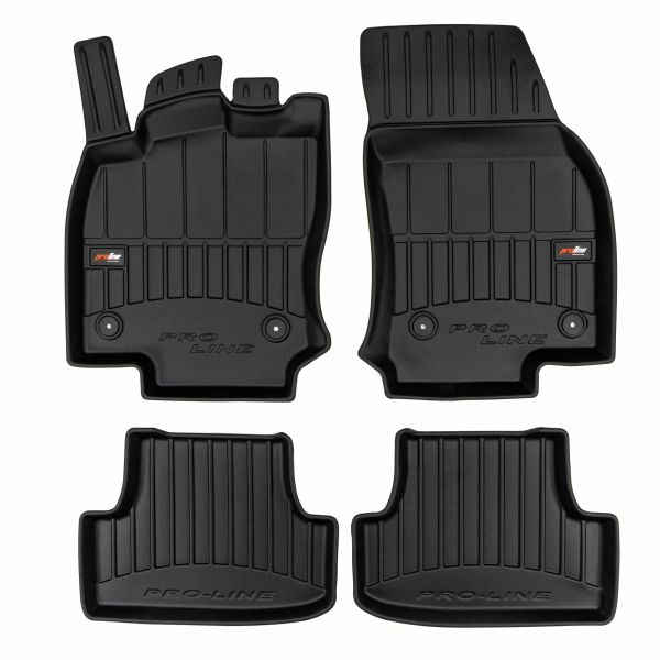 Set Covorase Auto Si Tavita Portbagaj Volkswagen T-ROC (A11, D11) din 2017-2021, Cauciuc, Protectie Porbagaj, 4x Stickere auto cu Volkswagen