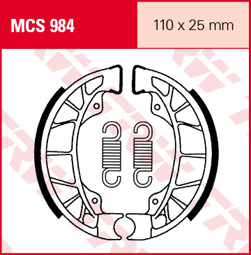 TRW ENGINE COMPONENT sada brzdových čelistí DERBI ATLANTIS 50 AC (CITY), O2 CITY, AC (RED BULLET), AC (BULLET), 2T (EU2) 03-07, GILERA RUNNER 50 97-04, TYPHOON 125 96-00, PIAGGIO/VESPA DIESIS 50 01-05, ET2 50 (MIT KAT), I (FAST INJEC.) 97-05, ET4 125, 150