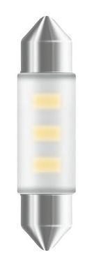 LED лампочка (упаковка-блістер 2шт) C5W 12В 0,5Вт SV8.5-8 36mm без гомологічного сертифікату LED Interior, Білий 6000K фото 2