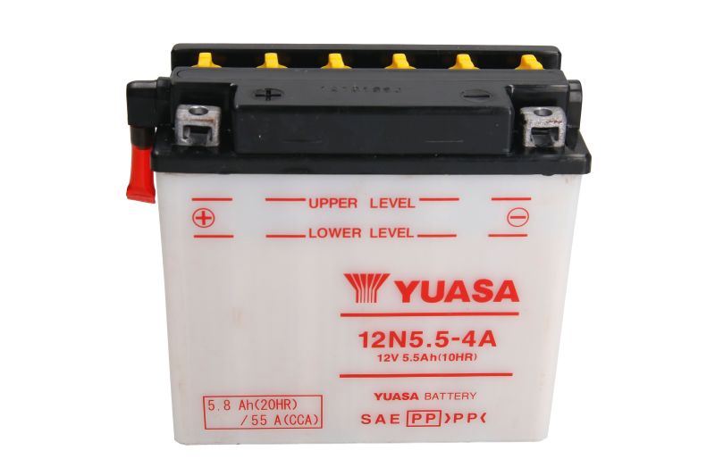 YUASA startovací baterie KAWASAKI H2A 750 73, H2B 750 74, H2C 750 75, KH 400 76-78, YAMAHA MT 125 A (ABS) 14-17, WR 125 X, R 08-16, YZF-R125 125 14-16 (12N5.5-4A, 22B-H2100-00-00)