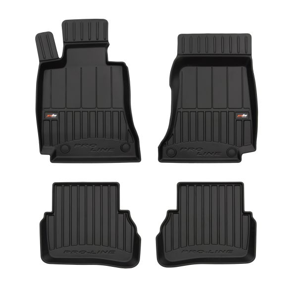 Set Covorase Auto Si Tavita Portbagaj MERCEDES-BENZ C-CLASS (W205) din 2013-2021, Cauciuc, Protectie Porbagaj, 4x Stickere auto cu MERCEDES-BENZ