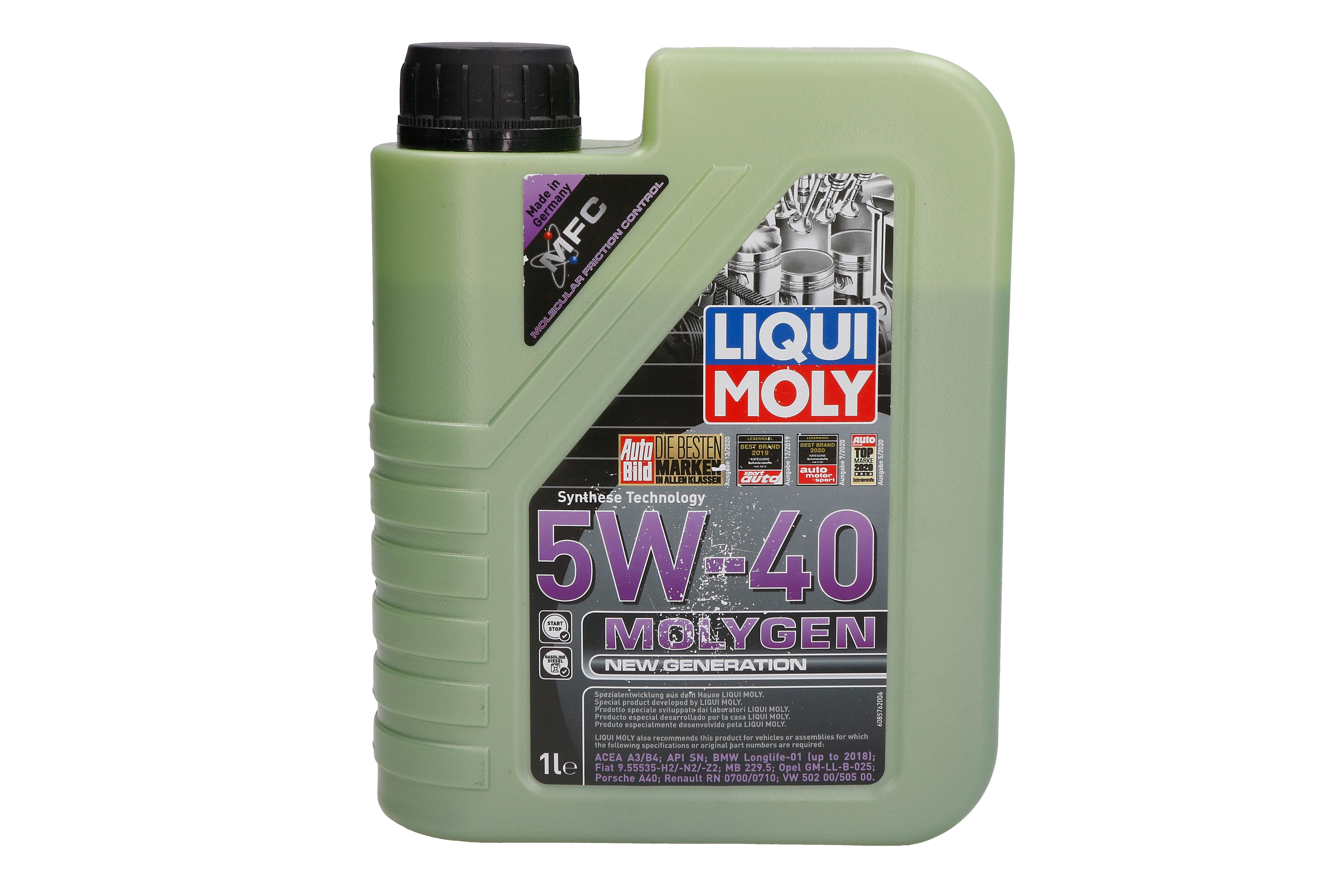 Моторна олива Molygen (1L) 5W40 ,API CF, SN, BMW LL-01, FIAT 9.55535 H2, FIAT 9.55535 N2, FIAT 9.55535 Z2, GM LL-B-025, MB 229.5, OPEL LL-B-025, PORSCHE A40, RENAULT RN 0700, RENAULT RN 0710, VW 502.0 фото 4