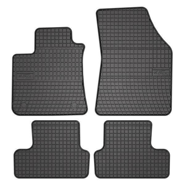 Set Covorase Auto Si Tavita Portbagaj RENAULT MEGANE IV Hatchback (B9A/M/N_) din 2015-2021, Cauciuc, Protectie Porbagaj, 4x Stickere auto cu RENAULT