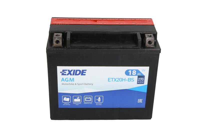 EXIDE startovací baterie HARLEY DAVIDSON FXST 1340 (SOFTAIL) 84-90, HONDA VF 1100 C (MAGNA) 83-86 (B00DY53NA2, YTX20H-BS)