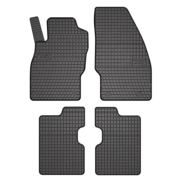 Set Covorase Auto Si Tavita Portbagaj OPEL CORSA E (X15) din 2014-2019, Cauciuc, Protectie Porbagaj, 4x Stickere auto cu OPEL