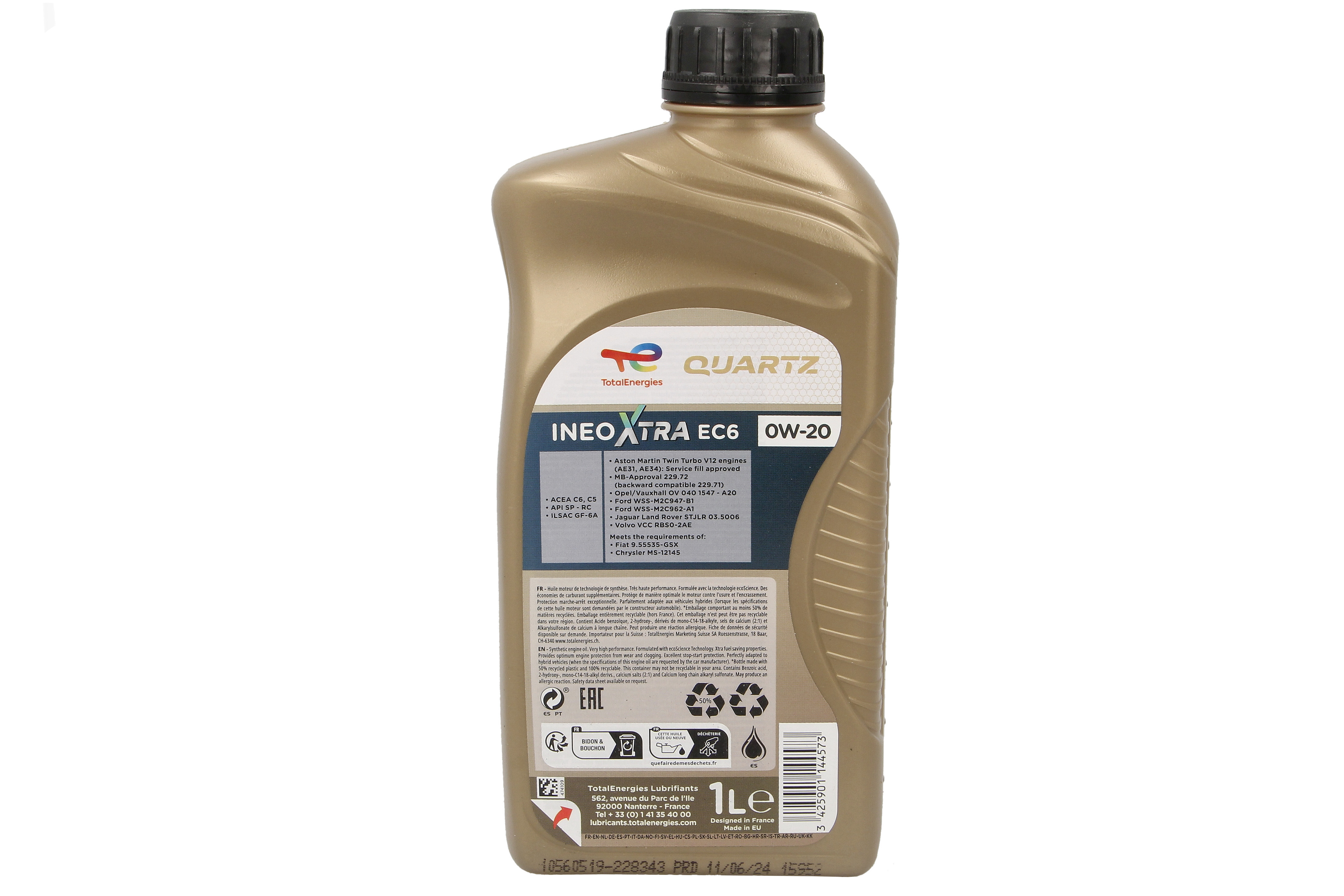 Моторна олива QUARTZ XTRA (1L) 0W20 ,API ILSAC GF-7A, SQ, ACEA C5, C6, CHRYSLER MS-12145, FIAT 9.55535 GSX, FORD M2C947 B1, FORD M2C962 A1, JAGUAR 03.5006, LAND ROVER 03.5006, MB 229.72, OPEL OV040154 фото 7