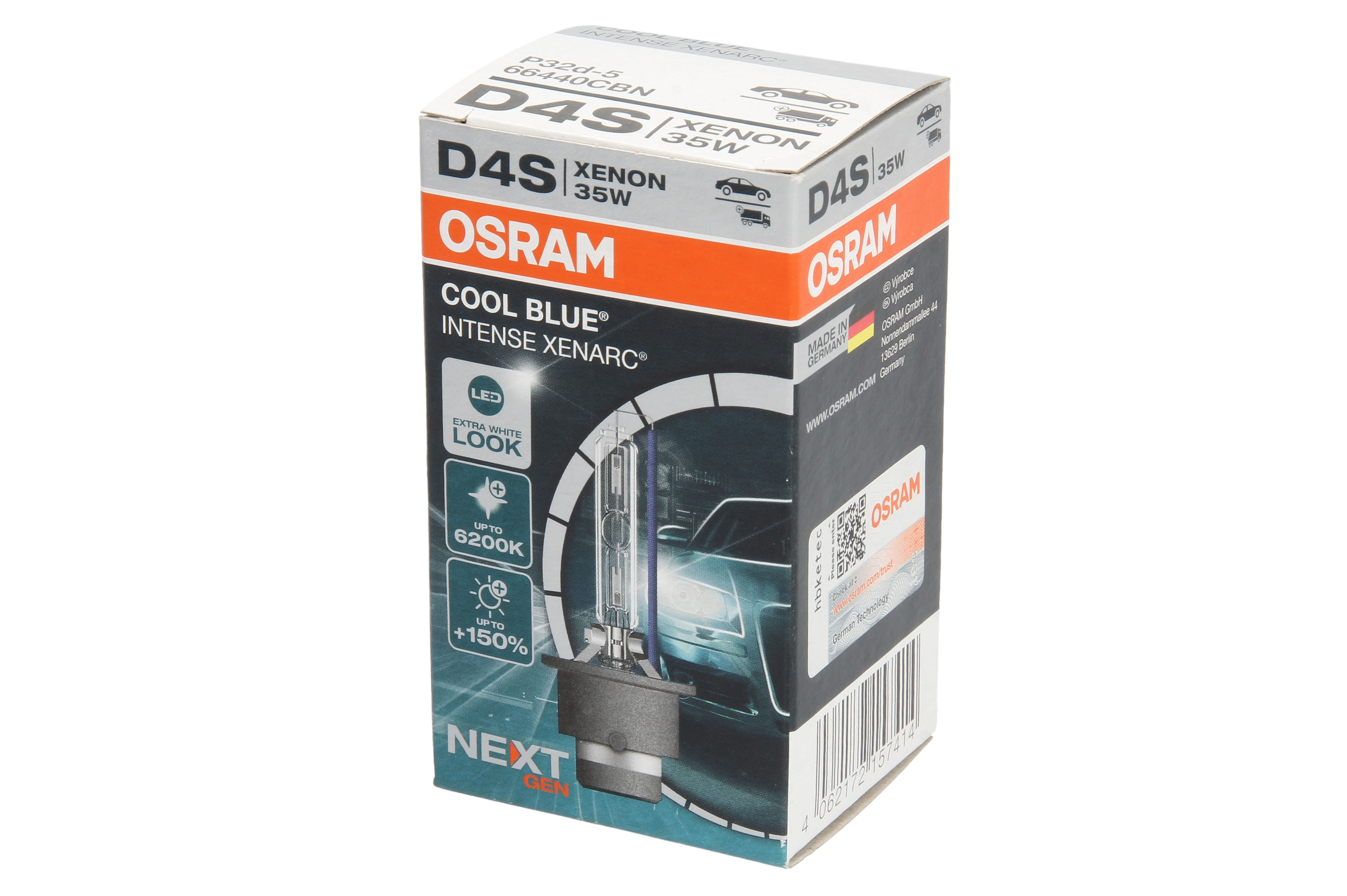 Автолампа ксенонова D4S 42V 35W 6200K P32D-5 / COOL BLUE INTENSE NEXT GEN - НА 150% Б OSRAM (66440CBN) osram фото 4