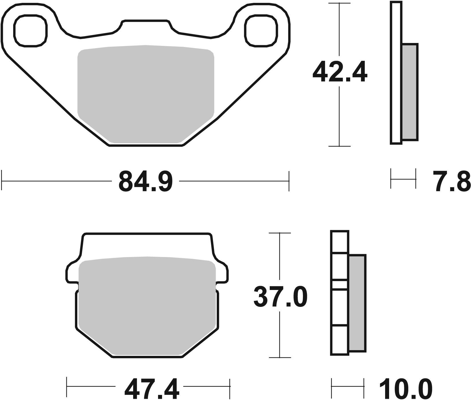 BREMBO sada brzdových destiček, kotoučová brzda ADLY CAT 100, 50, 125 98, G-SHOCK 50, 100 98, SUPER 50 00, THUNDERBIKE 50 97, APRILIA RS4 125 11, SX 50 07, BOMBARDIER RALLY 200 03-06, CPI HUSSAR 50 01-02, HONDA MB 80 S 80-84, MCX 80 S 82-83, HYOSUNG GAMMA