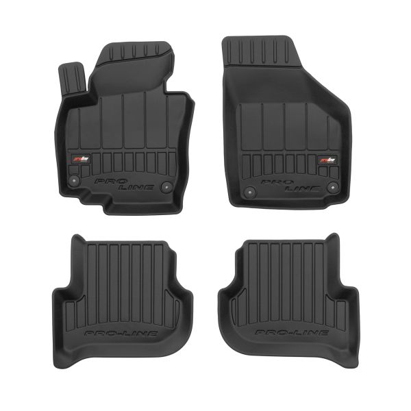 Set Covorase Auto Si Tavita Portbagaj SKODA YETI (5L) din 2009-2017, Cauciuc, Protectie Porbagaj, 4x Stickere auto cu SKODA
