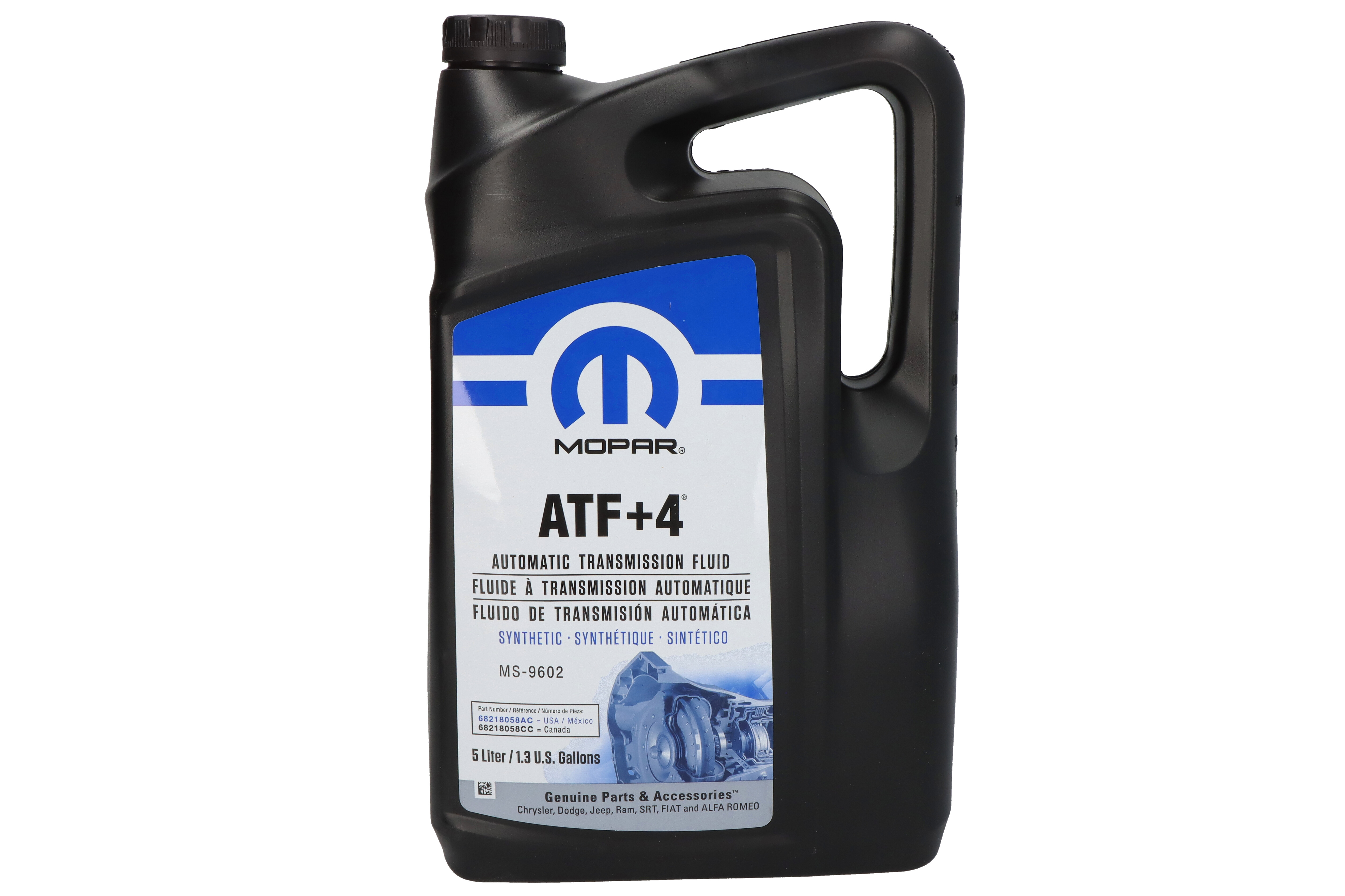 Олива для автоматичних трансмісій (5L) ((EN) no DSG) , CHRYSLER ATF +4, CHRYSLER MS-9602, MOPAR ATF+4