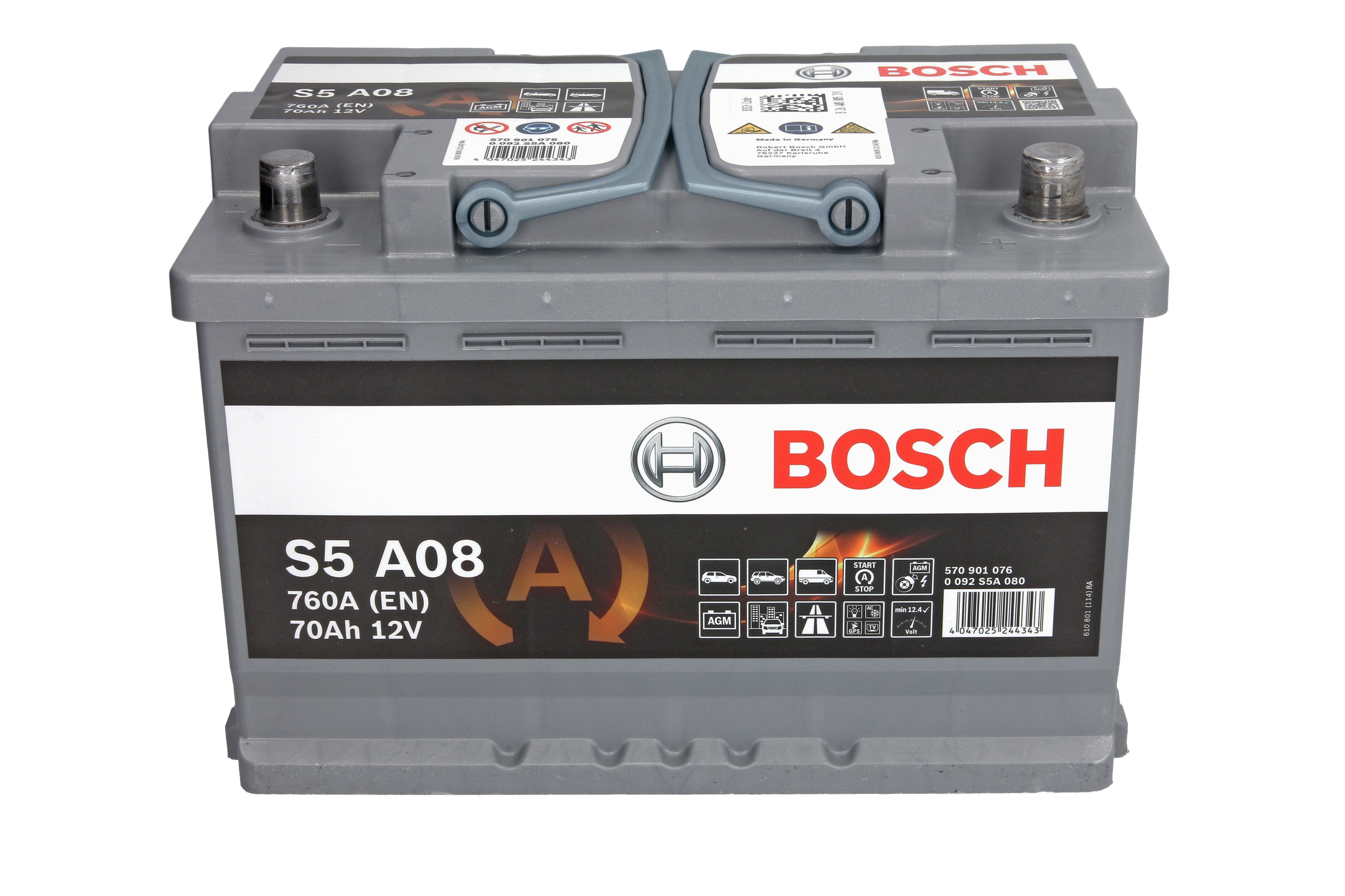 Акумуляторна батарея 70Ah/760A (278x175x190/+R/B13) (Start-Stop AGM) Bosch фото 12