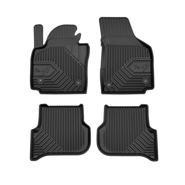 Set Covorase Auto Si Tavita Portbagaj Volkswagen GOLF PLUS Van (521) din 2009-2014, Cauciuc, Protectie Porbagaj, 4x Stickere auto cu Volkswagen