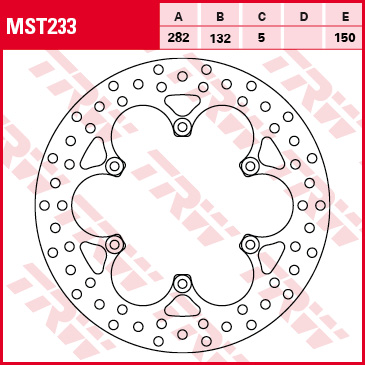 TRW MOTO brzdový kotouč MZ/MUZ BAGHIRA 660 98-05, YAMAHA FJ 1200, 1200A (ABS), 1100 84-96, FJR 1300 ES, AS ABS, A (ABS), AS, AE, P, A 01-17, GTS 1000 A (ABS) 93-00, TZR 50 X-POWER, RR 97-00, VMX-12 1200 (VMAX) 86-02, XV 750 (VIRAGO), 125 (VIRAGO), 250, 25