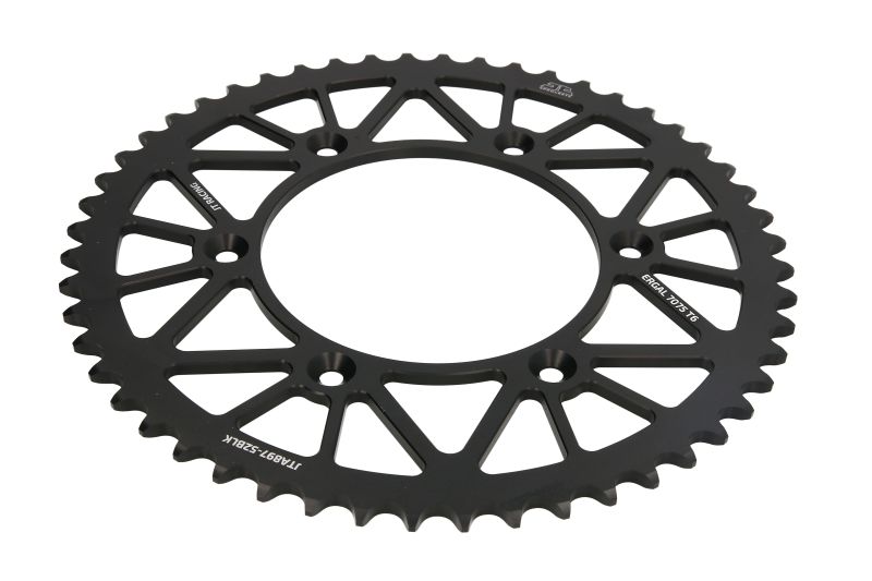 JT rear sprocket 899 52T aluminum RACELITE KTM SX/EXC/LC4 (91-25) (89952JT) (JTR897.52) (chain 520) black