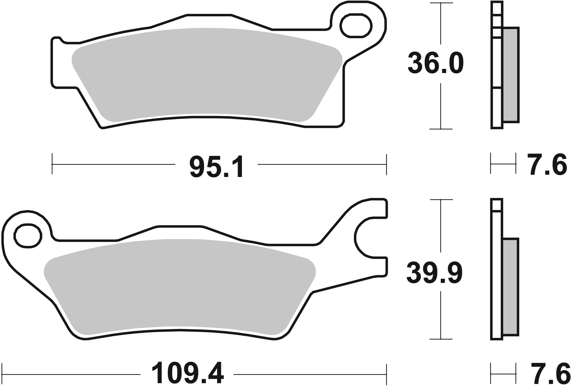 BREMBO sada brzdových destiček, kotoučová brzda CAN-AM OUTLANDER. 450 L EFI, 800R EFI 09-16