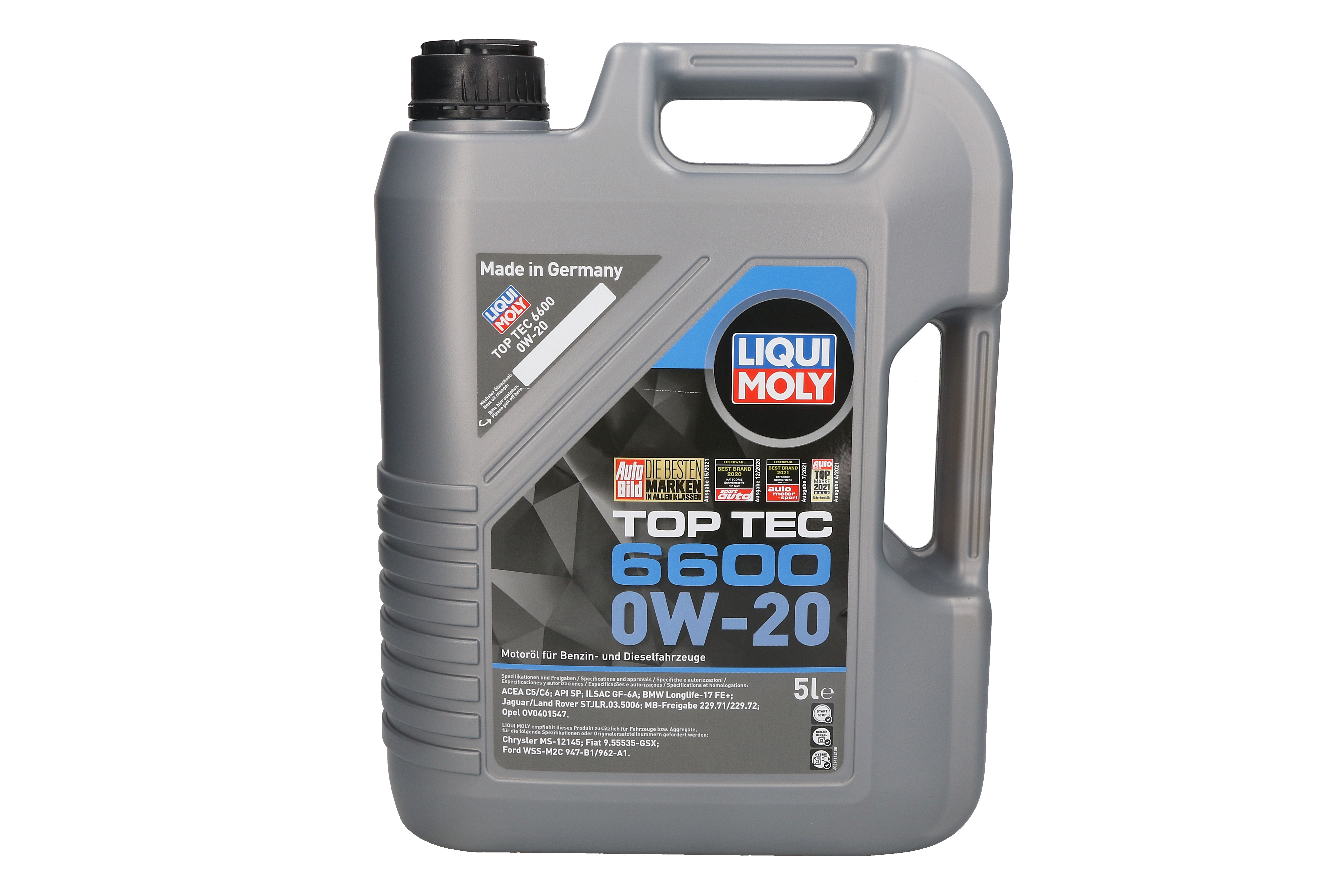 Моторна олива TopTec 6600 (1L) 0W20 ,API ILSAC GF-6A, SP, ACEA C5, BMW LL-17 FE+, CHRYSLER MS-12145, FORD M2C947 B1, JAGUAR 03.5006, LAND ROVER 03.5006, MB 229.71, OPEL OV0401547, VAUXHALL OV0401547