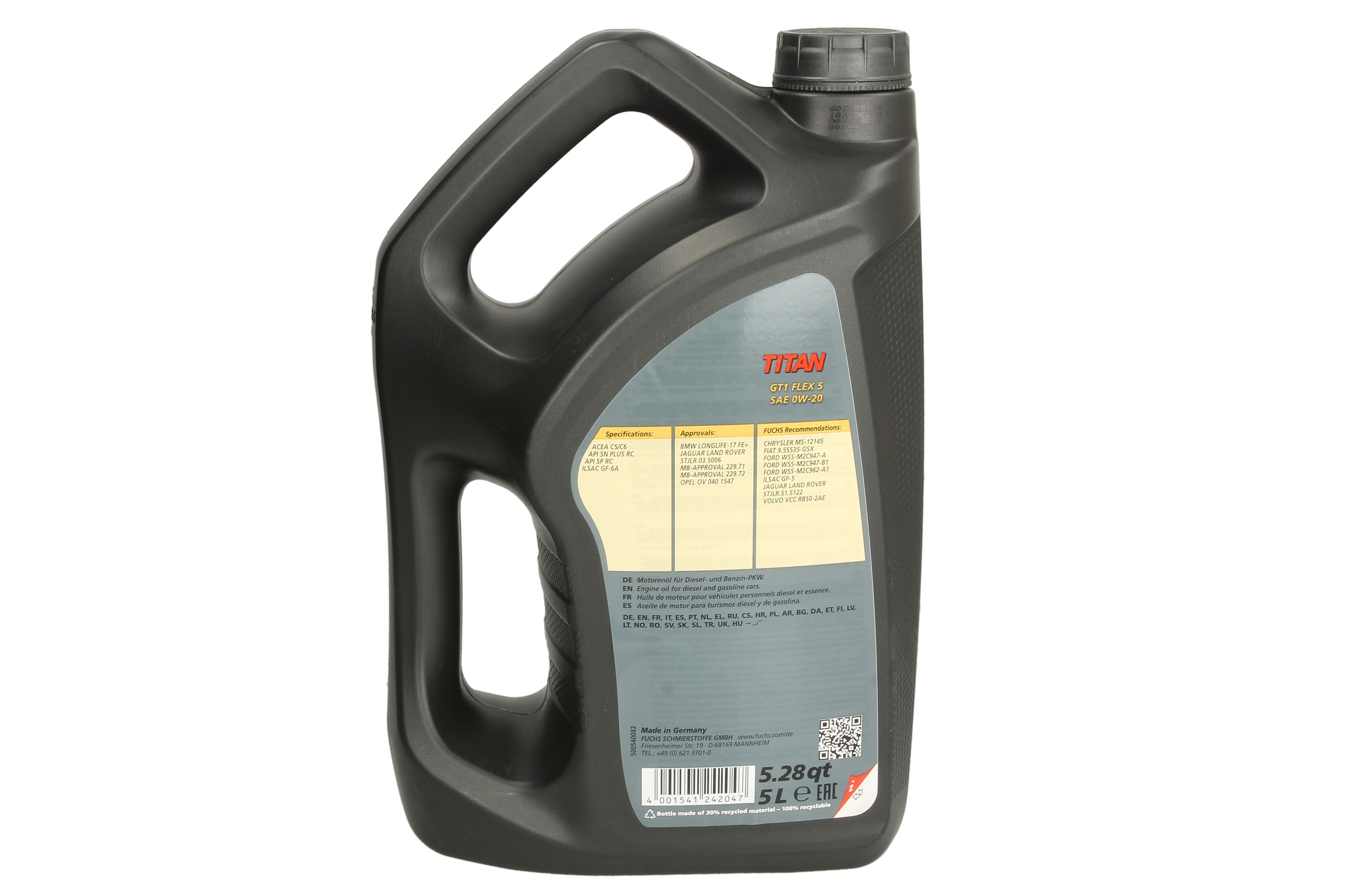 Моторна олива TITAN (1L) 0W20 ((EN) FLEX) ,API ILSAC GF-5, ILSAC GF-6A, RC, SN+, SP, ACEA C5, C6, BMW LL-17 FE+, CHRYSLER MS-12145, FIAT 9.55535 GSX, FORD M2C947 A, FORD M2C947 B1, FORD M2C954 A1, FOR фото 4