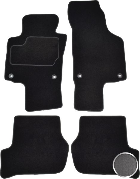 Set Covorase Auto Si Tavita Portbagaj SKODA OCTAVIA II (1Z3) din 2004-2013, Cauciuc, Protectie Porbagaj, 4x Stickere auto cu SKODA