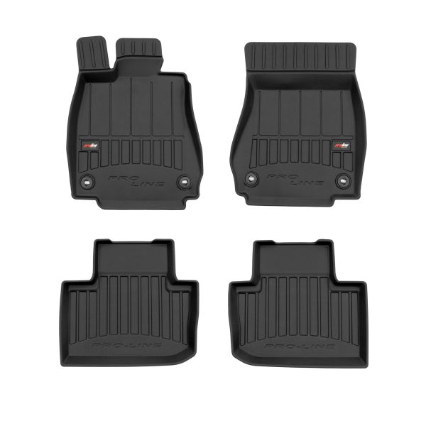 Set 5 covorase auto LEXUS IS III (_E3_) din 2008-2017, cu covoras tunel median, cauciuc, 4x Stickere auto cu LEXUS