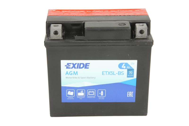 EXIDE startovací baterie APRILIA RS 50 06-12, RS4 50 REPLICA 11-18, SR 50 LC (STREET), LC DITECH (SPORT), LC, AC, LC (SPORT), LC DITECH (REPL.SBK), LC DITECH (RACING), LC DITECH (REPLICA), AC (WWW), R LC DITECH (FACTORY), R LC 94-05, SCARABEO 50 (DITECH) 
