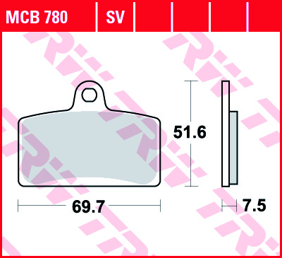 TRW MOTO sada brzdových destiček, kotoučová brzda DERBI GPR 125 (NUDA), (NUDE RADIAL CALIPER) 04-06 (B0053AQ7KE, 07GR72SA, MT07GR72SA)
