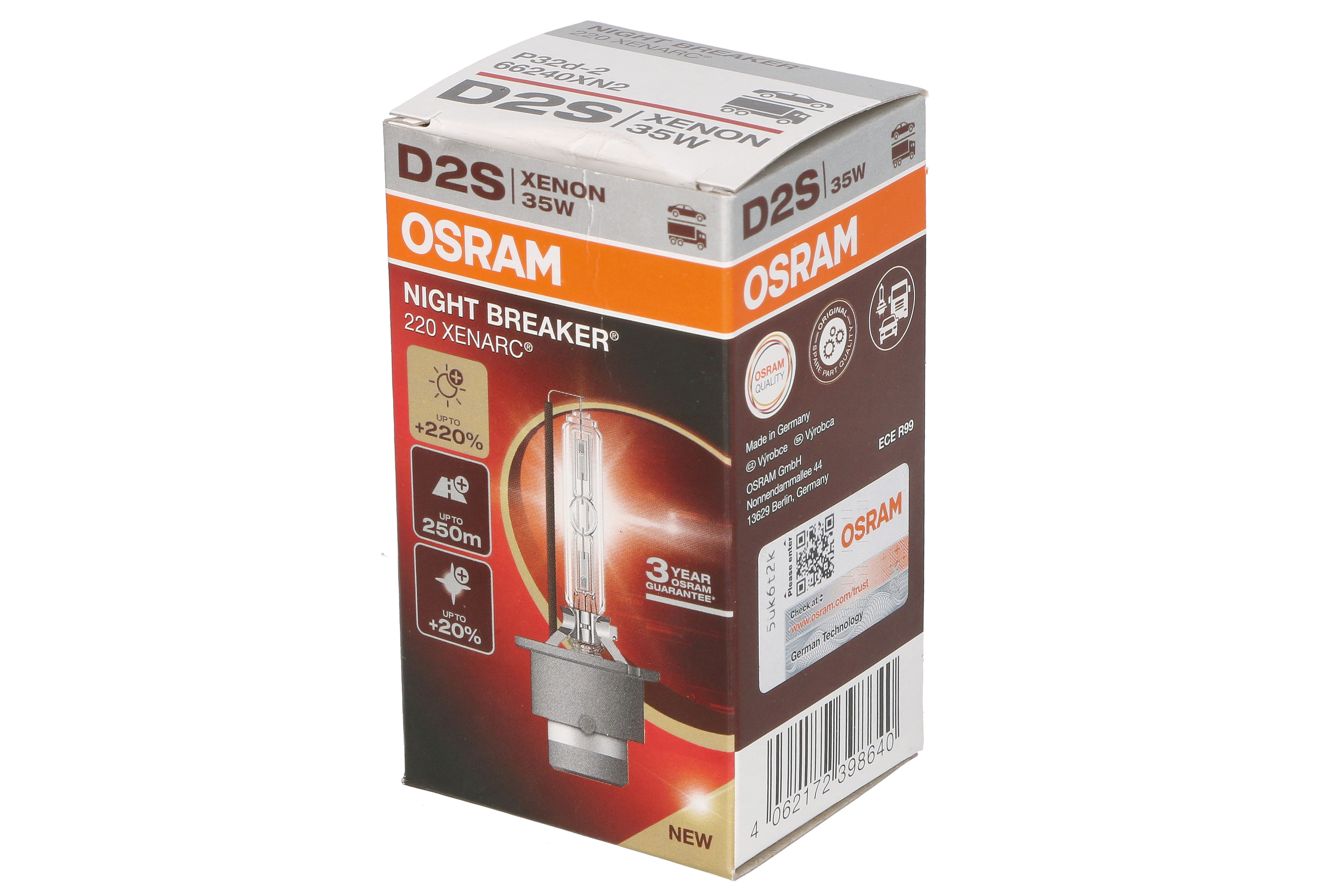 Автолампа ксенонова D2S 85V 35W 4500K P32D-2 / XENARC® NIGHT BREAKER® 220 - НА 220% З OSRAM (66240XN2) osram фото 4