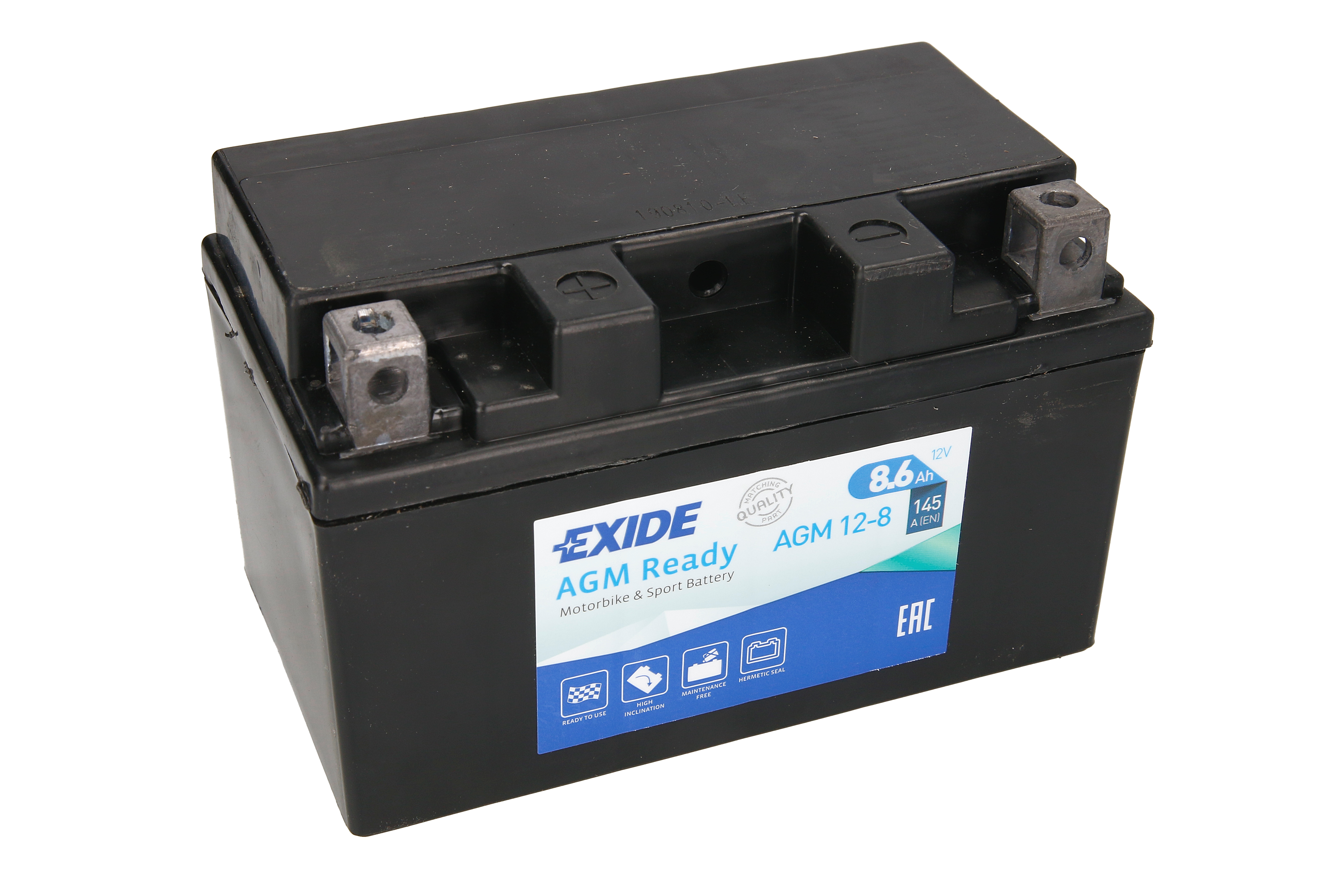 Акумулятор AGM EXIDE 12В 9Агод. 145А L+ Не обслуговується 150x90x95мм Пусковий YTZ10S-BS APRILIA RSV, TUONO, BMW S, BOMBARDIER QUEST, TRAXTER, HONDA CB, CBF, CBR, NTV, VFR, VT 50-1100 1987-2019 фото 2