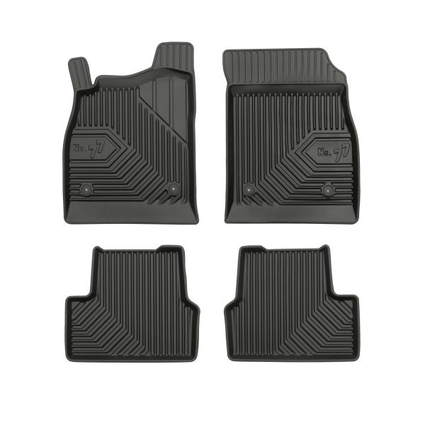 Set 5 covorase auto CHEVROLET CRUZE Station Wagon (J308) din 2004-2010, cu covoras tunel median, cauciuc, 4x Stickere auto cu CHEVROLET