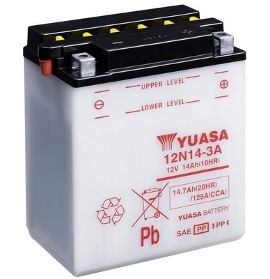 YUASA startovací baterie HONDA CB 750 K (FOUR) 69-78, YAMAHA FZ 750 85-94, FZR 1000 (GENESIS EXUP) 89-90, FZX 750, 700 86-94, TX 500 73-74, XJ 900 F 83-92, XS 500, 650, 650SE (SPECIAL), 850, 750, 750SE (U.S. CUST.) 75-85 (B00KAWI4E2, 12N14-3A, 12N14-3A, 1