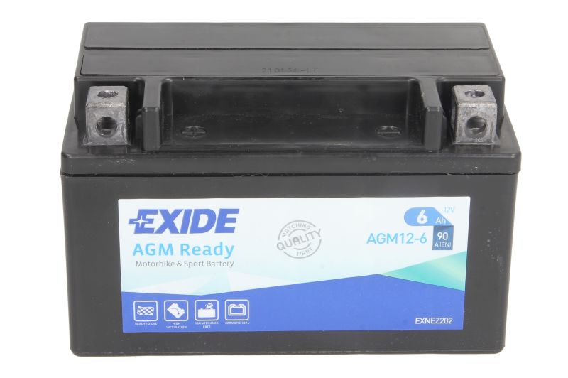EXIDE startovací baterie APRILIA MXV 450 09-10, MOJITO 125 (CUSTOM) 04-07, RXV 450, 550 05-15, SL 750 ABS (SHIVER), ABS GT (SHIVER), (SHIVER GT), (SHIVER) 07-16, SR 125 (RACING) 99-02, SXV 450, 550 05-15, DAELIM NS 125 97-00, OTELLO 125 DLX 99-05, SG 125