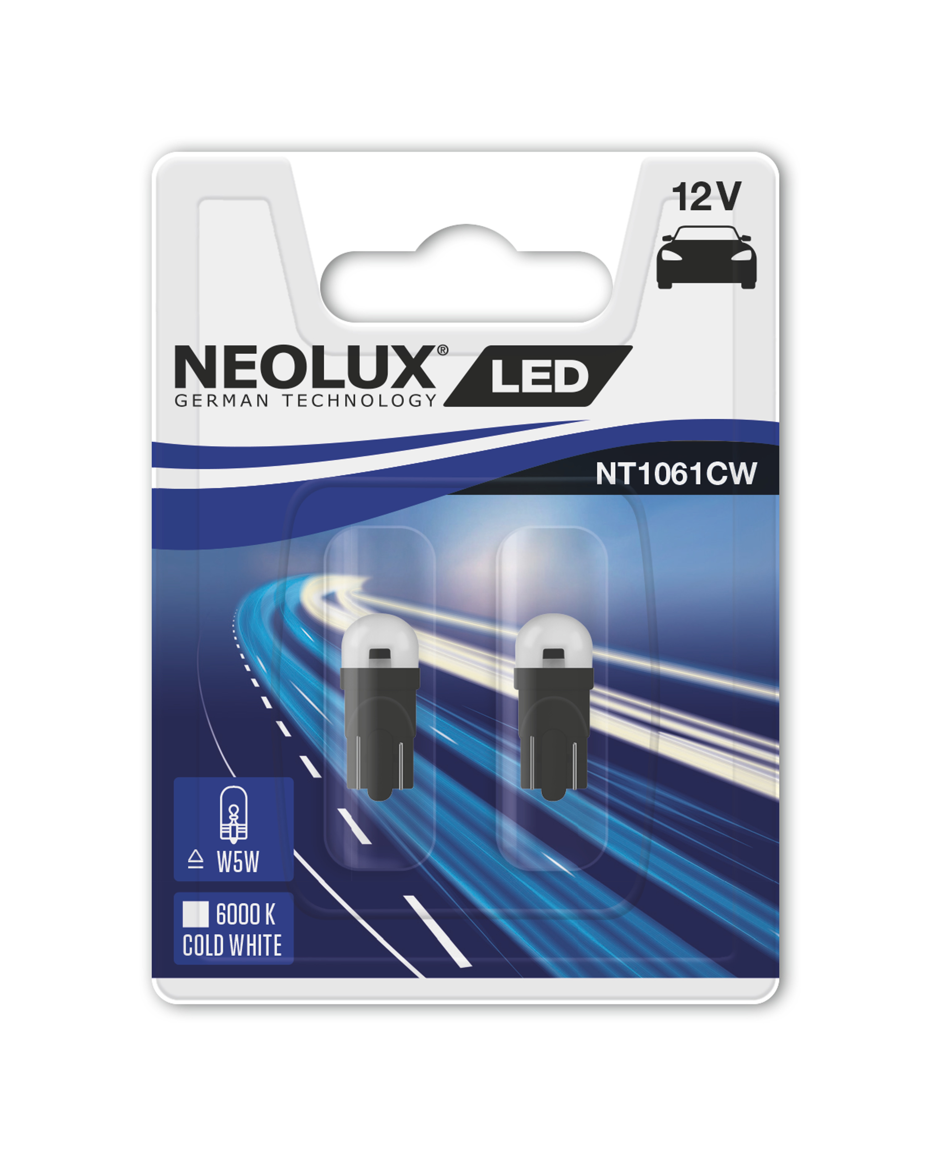 Автолампа світлодіодна W5W LED 12V 0.5W 6000K W2,1X9,5D / ХОЛОДНЕ БІЛЕ СВІТЛО / 2ШТ. BLI NEOLUX (NT1061CW-02B) Neolux фото 3