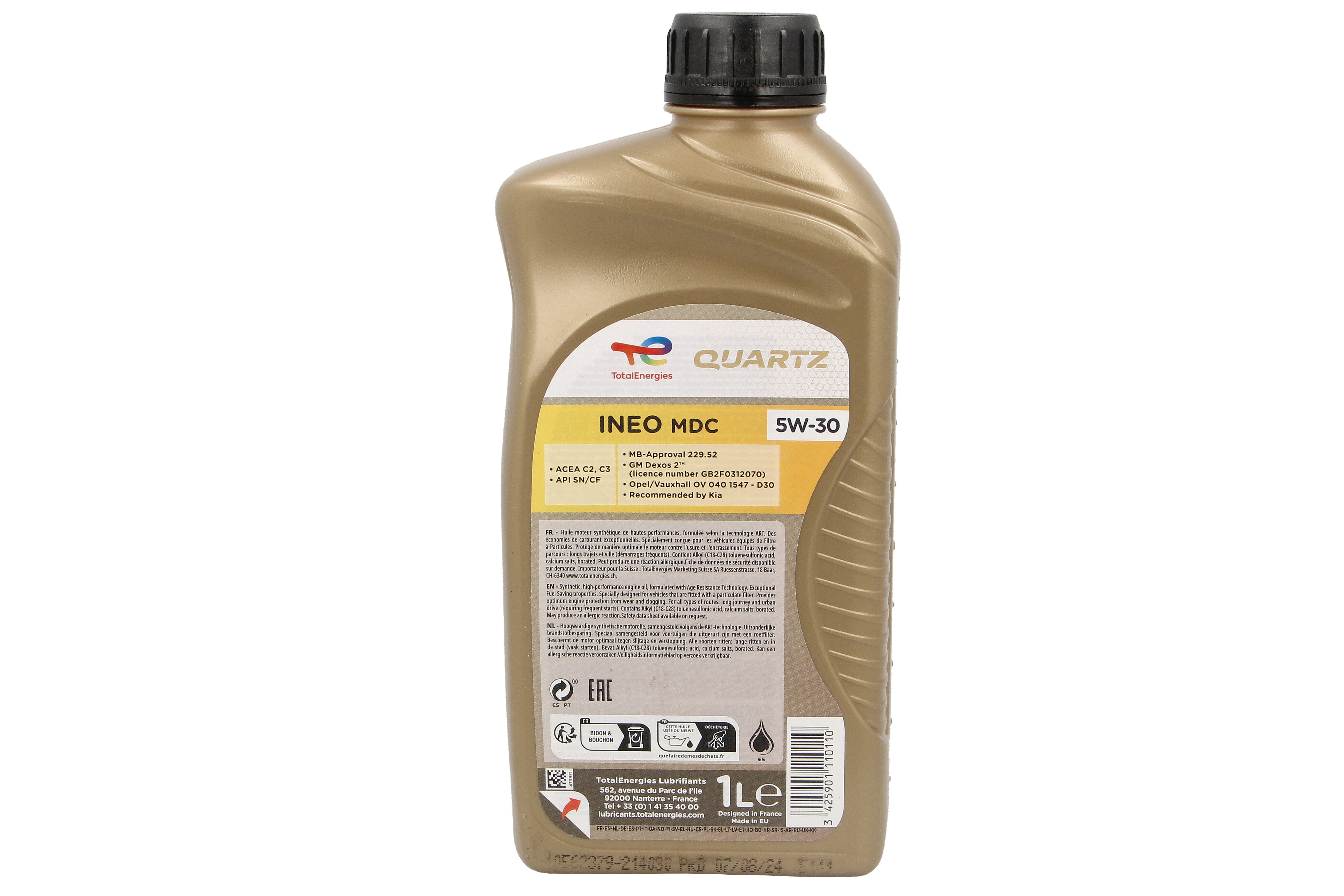 Моторна олива Quartz INEO (5L) 5W30 , ACEA C2, C3, DEXOS 2, HYUNDAI, KIA, MB 229.52, OPEL OV0401547-D30 фото 5