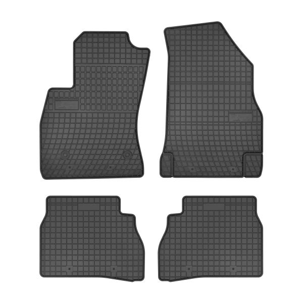 Set 5 covorase auto FIAT DOBLO Platform/Chassis (263_) din 2011-2016, cu covoras tunel median, cauciuc, 4x Stickere auto cu FIAT