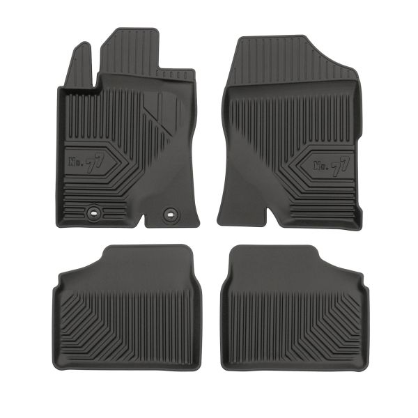 Set 5 covorase auto TOYOTA AVENSIS Estate (_T25_) din 2013-2020, cu covoras tunel median, cauciuc, 4x Stickere auto cu TOYOTA