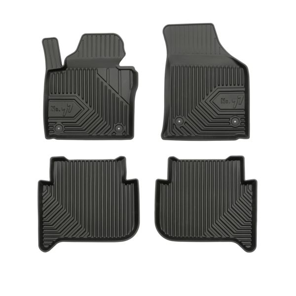 Set 5 covorase auto Volkswagen TOURAN (1T1, 1T2) din 2015-2018, cu covoras tunel median, cauciuc, 4x Stickere auto cu Volkswagen
