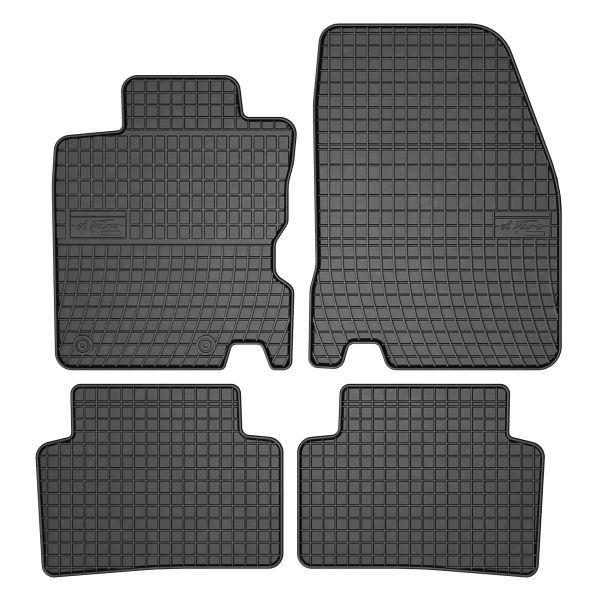 Set 5 covorase auto RENAULT KADJAR (HA_, HL_) din 2007-2015, cu covoras tunel median, cauciuc, 4x Stickere auto cu RENAULT