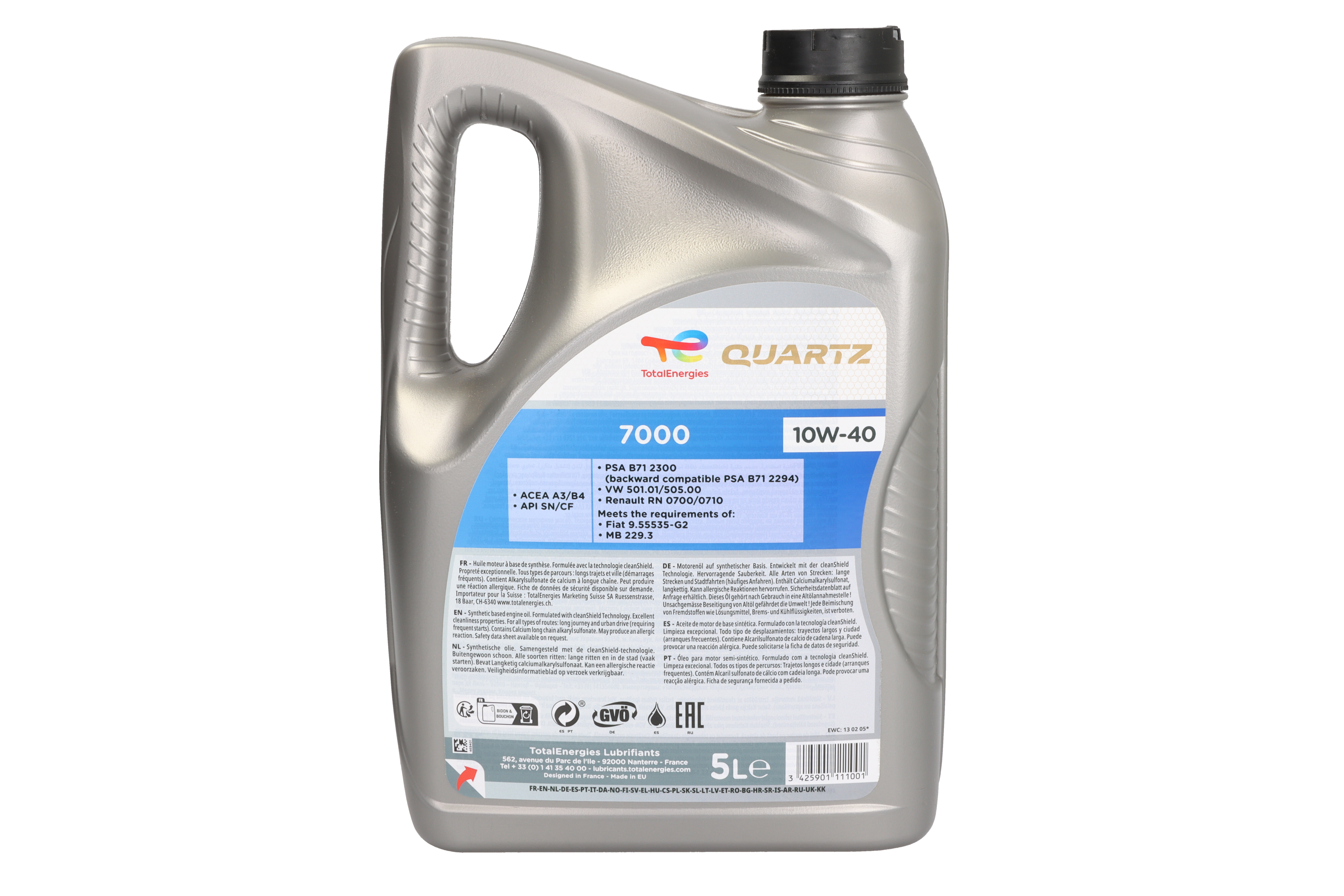 Моторна олива Quartz (1L) 10W40 , FIAT 9.55535 G2, MB 229.3, PSA B71 2294, PSA B71 2300, RENAULT RN 0710, VW 501.01, VW 505.00 фото 4
