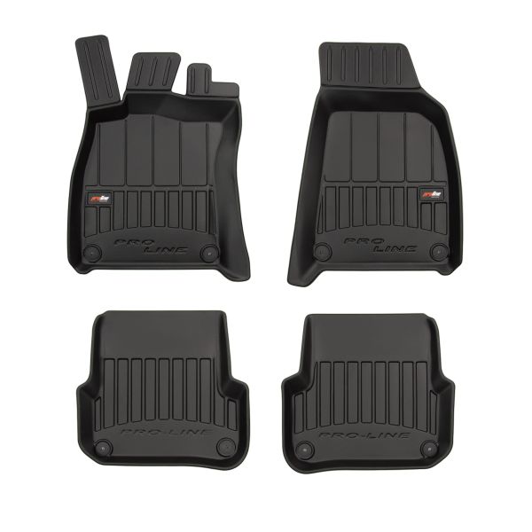 Set Covorase Auto Si Tavita Portbagaj AUDI A6 C6 (4F2) din 2004-2011, Cauciuc, Protectie Porbagaj, 4x Stickere auto cu AUDI