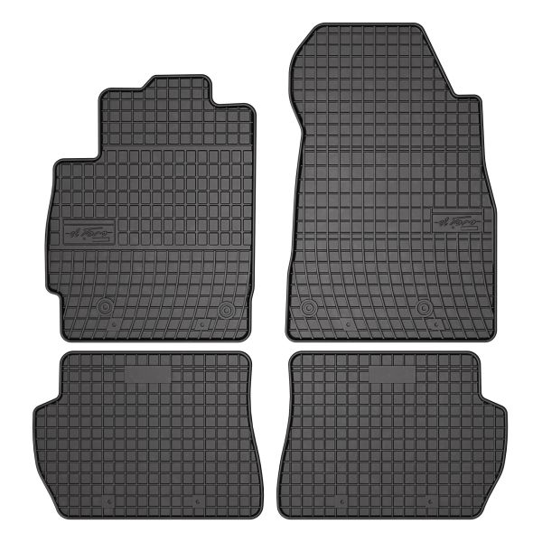 Set 5 covorase auto MAZDA 2 (DE_, DH_) din 2007-2018, cu covoras tunel median, cauciuc, 4x Stickere auto cu MAZDA