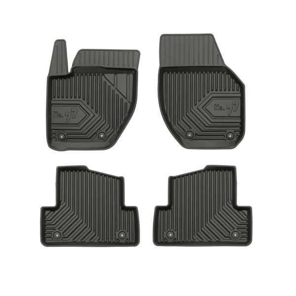 Set 5 covorase auto VOLVO V40 Hatchback (525) din 2006-2013, cu covoras tunel median, cauciuc, 4x Stickere auto cu VOLVO
