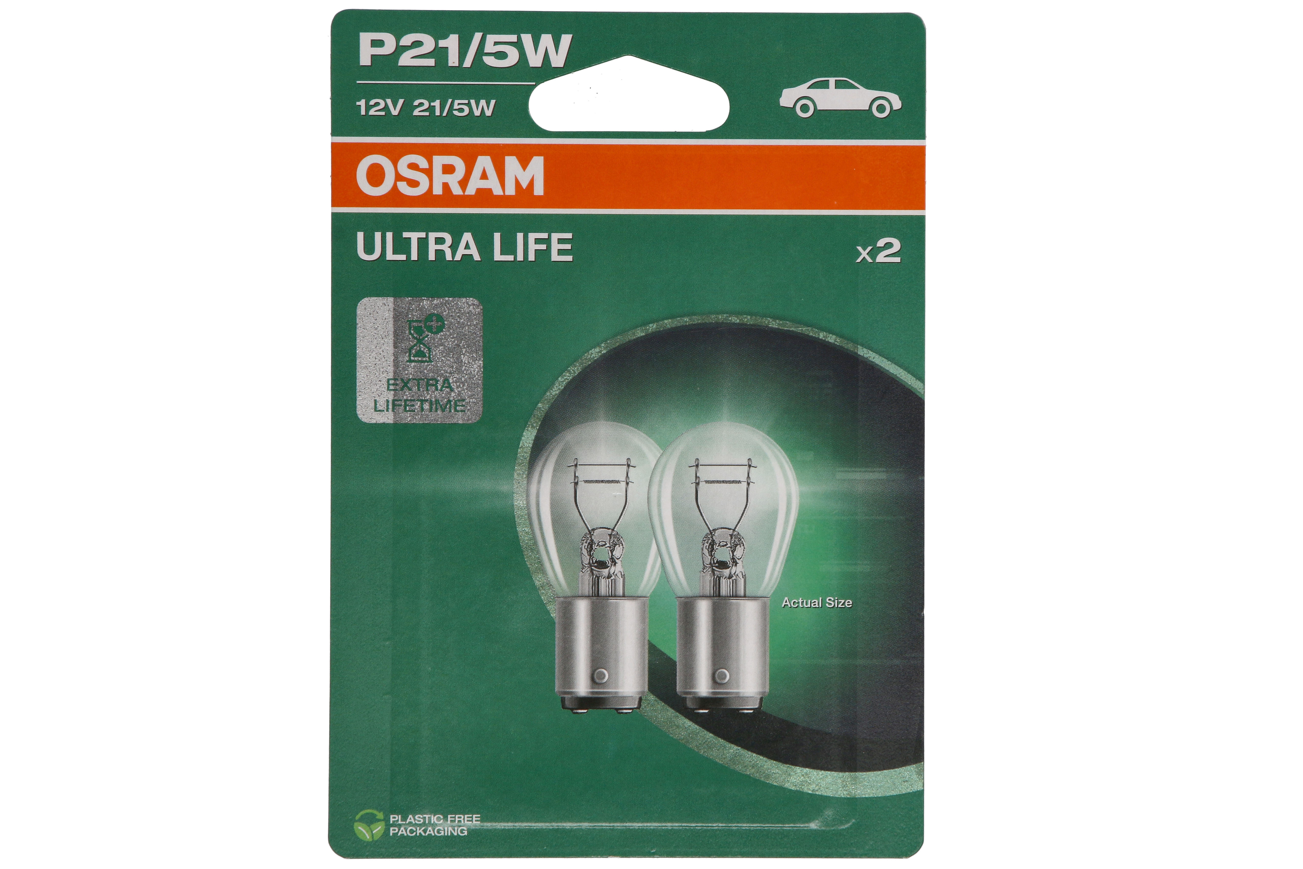 Автолампа 21/5W P21/5W 12V 21/5W BAY15D / ULTRA LIFE - В 4 РАЗИ ЗБІЛЬШЕНО СТРОК С OSRAM (7528ULT-2BL) osram фото 4