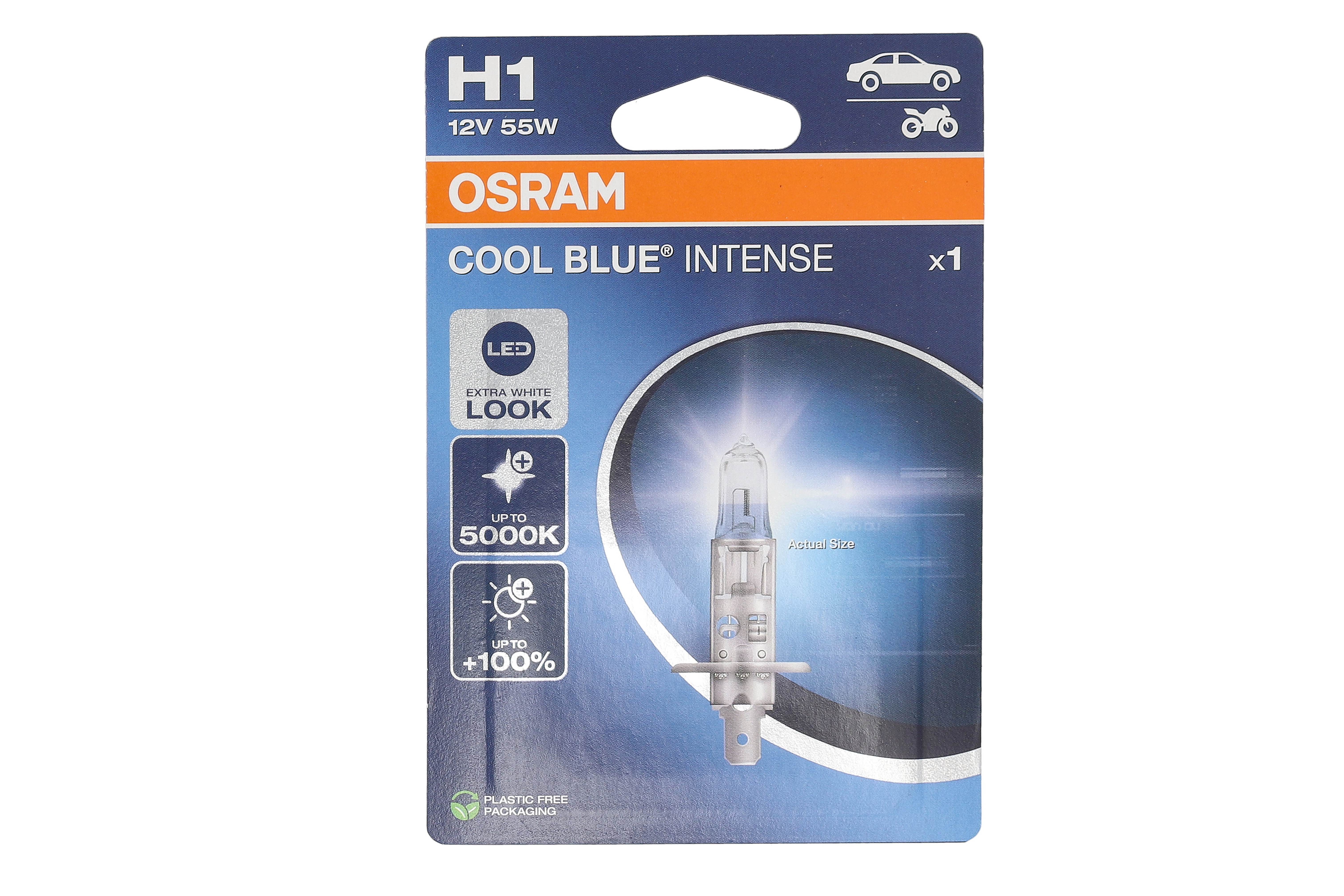 Автолампа галогенова 55W H1 12V 55W 5000K P14.5S / COOL BLUE INTENSE NEXT GEN - НА 100% БІ OSRAM (64150CBN-1BL) osram фото 4