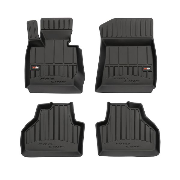 Set Covorase Auto Si Tavita Portbagaj BMW Seria X3 (F25) din 2010-2017, Cauciuc, Protectie Porbagaj, 4x Stickere auto cu BMW