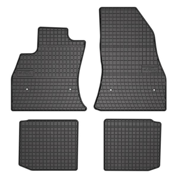 Set Covorase Auto Si Tavita Portbagaj FIAT 500L (351_, 352_) din 2012-2018, Cauciuc, Protectie Porbagaj, 4x Stickere auto cu FIAT