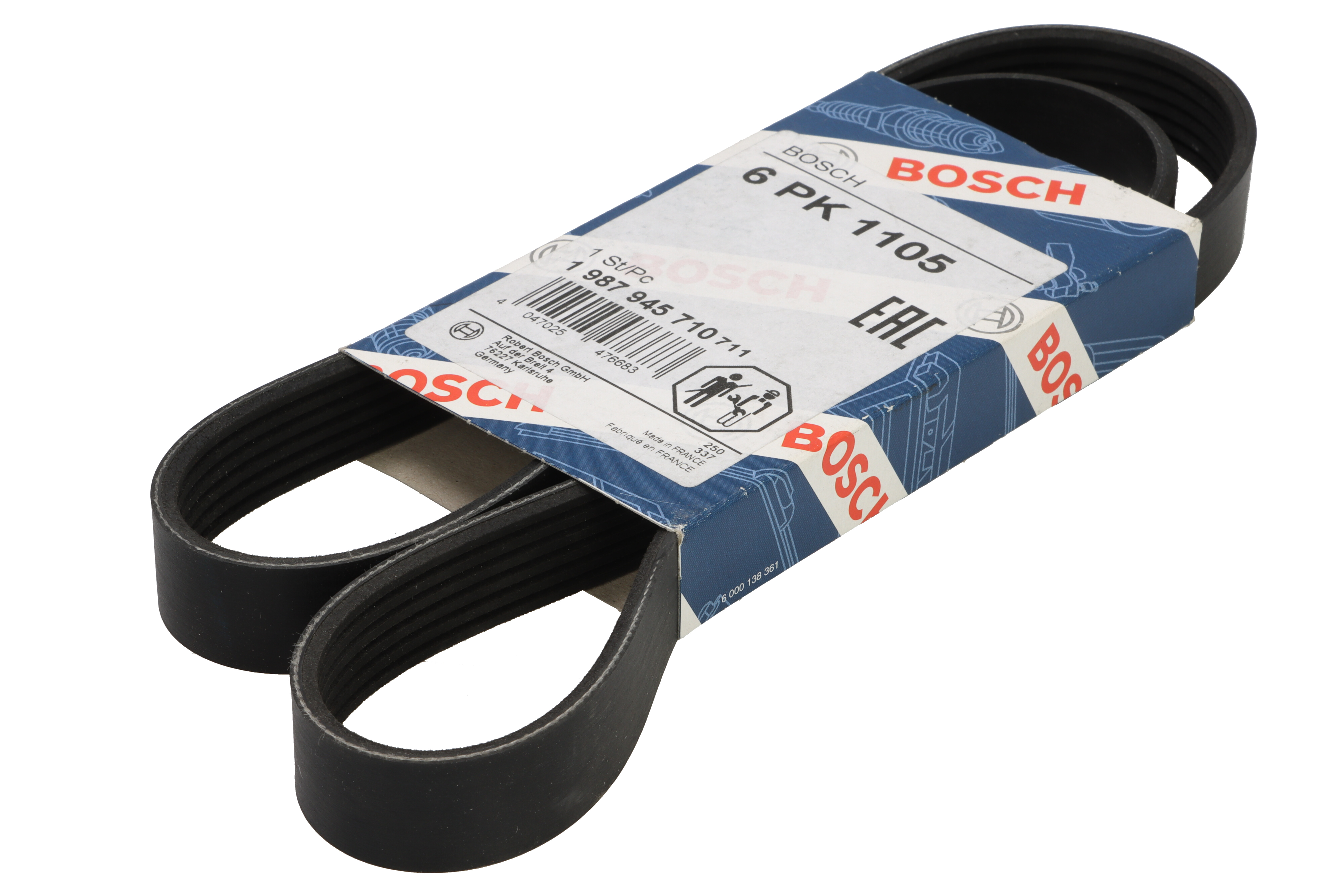 Ремінь поліклиновий NISSAN QASHQAI / QASHQAI +2 I (J10, NJ10, JJ10E) 2.0 ПОВНИЙ/2006. BOSCH (1987945710) Bosch фото 3