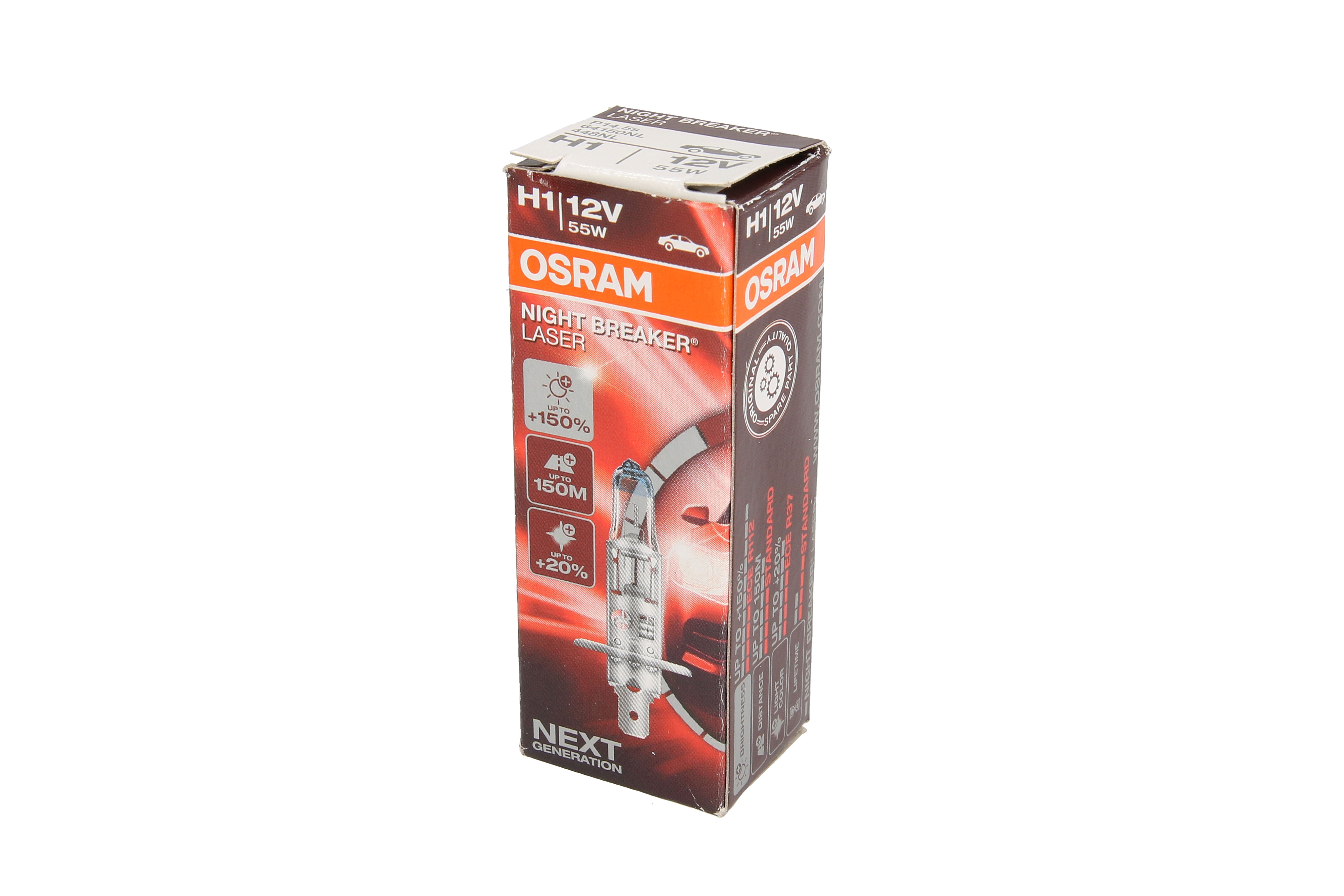 Автолампа галогенова 55W H1 12V 55W P14,5S / NIGHT BREAKER® LASER - НА 150% БІЛЬШЕ СВІТЛА OSRAM (64150NL) osram фото 4
