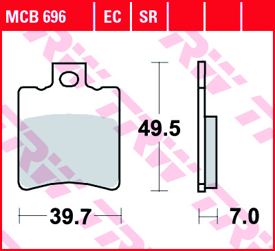 TRW ENGINE COMPONENT sada brzdových destiček, kotoučová brzda APRILIA GULLIVER 50 AC, LC 95-98, HABANA 50 98, LEONARDO 125, 150 95-98, MOJITO 125 (CUSTOM) 04, SR 50 AC (WWW), LC (STEALTH), LC (RACING), AC 97-01, SCARABEO 50 96, SONIC 50 GP 97, ATALA BYTE